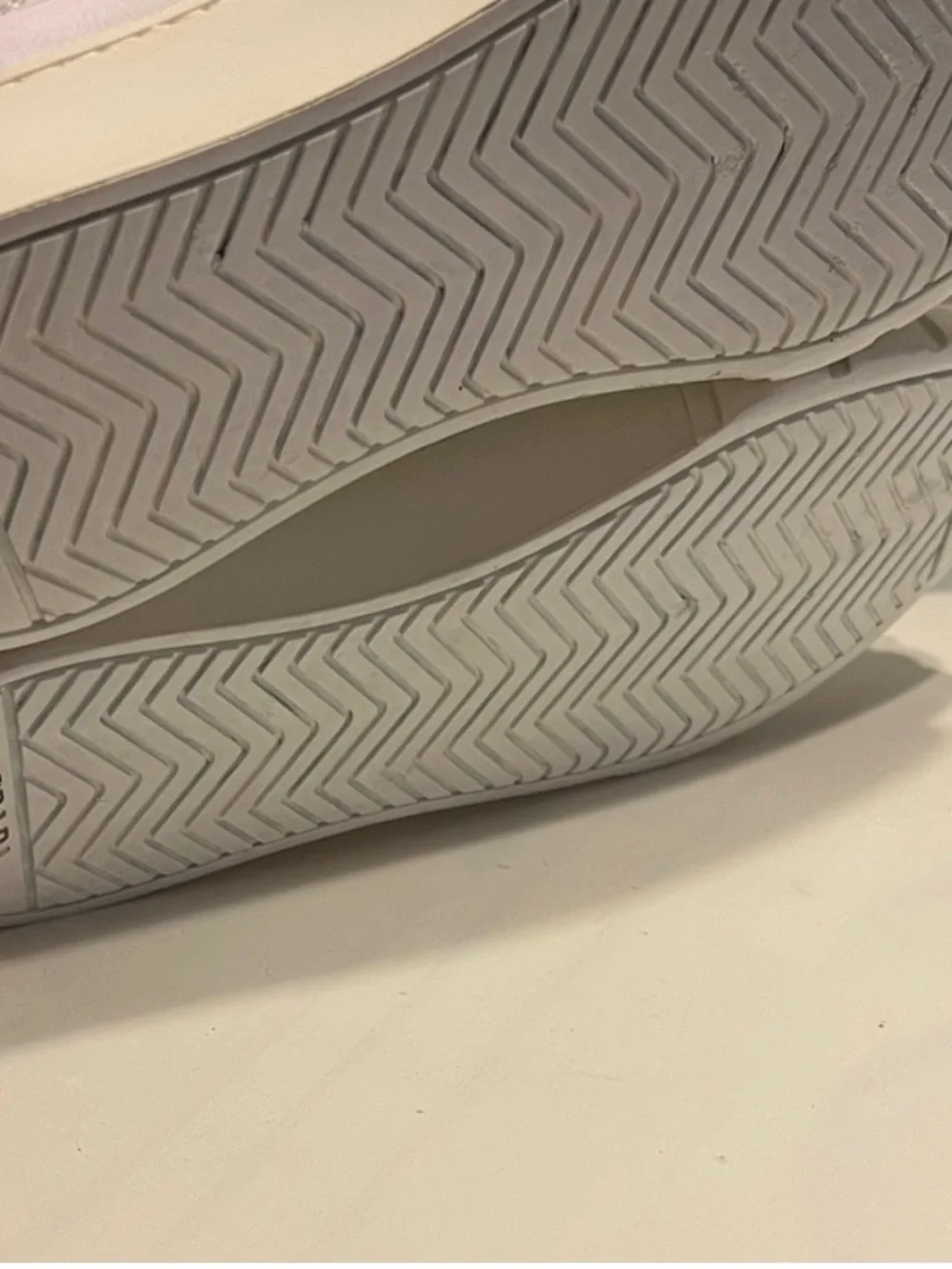 Prada Wheel Gabardine White Canvas Low-Top Sneakers with Logo Heel sz 37 1/2 - Picture 9 of 12
